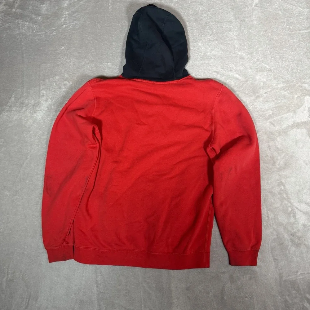 Nike Just Do It JDI Pullover Hoodie Red Black Fleece Men’s Medium M Graphic